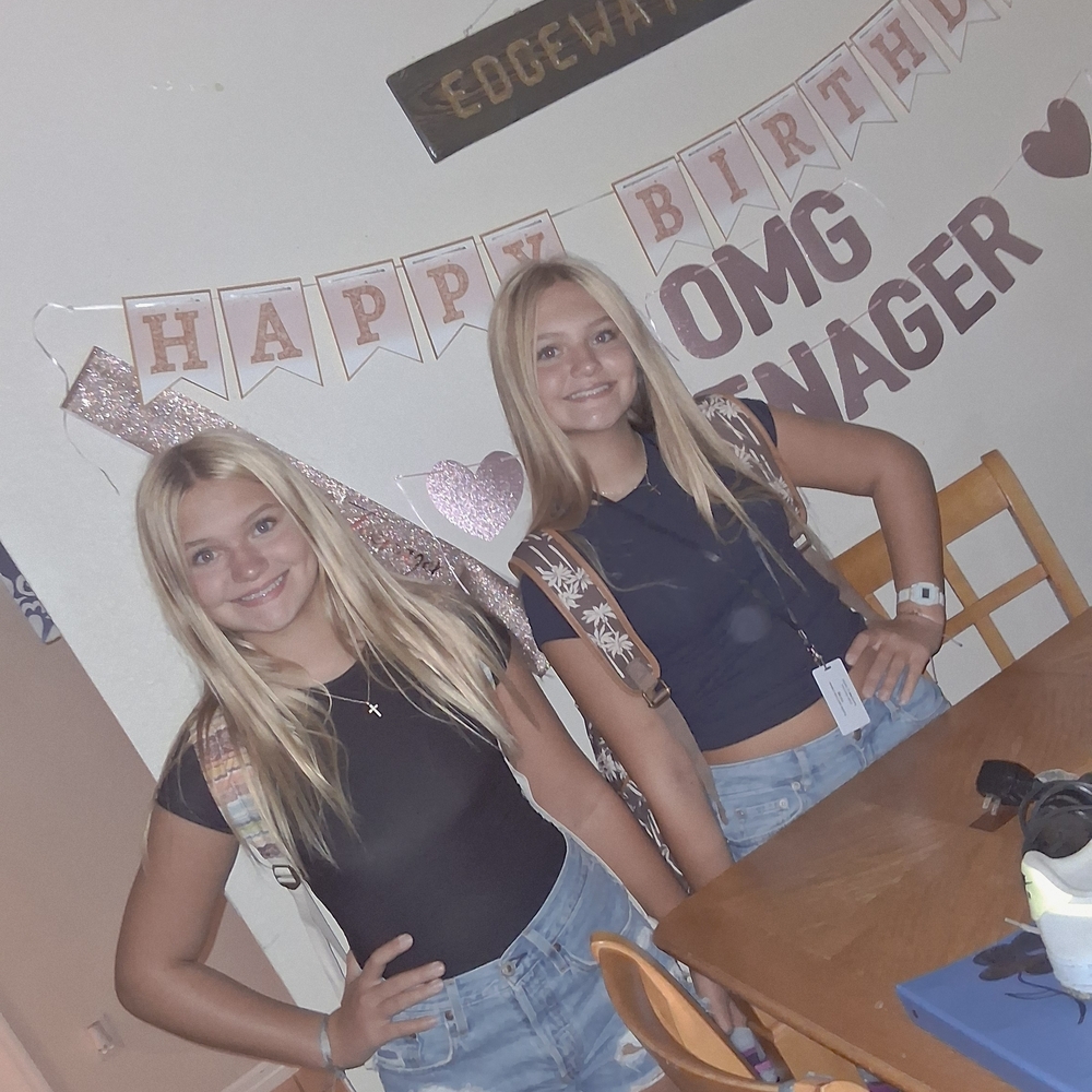 Pink GLITTER-RoseGold OMG "13" TEENAGER Wall Banner 2 Sashes 2 GlitterPinkTiaras